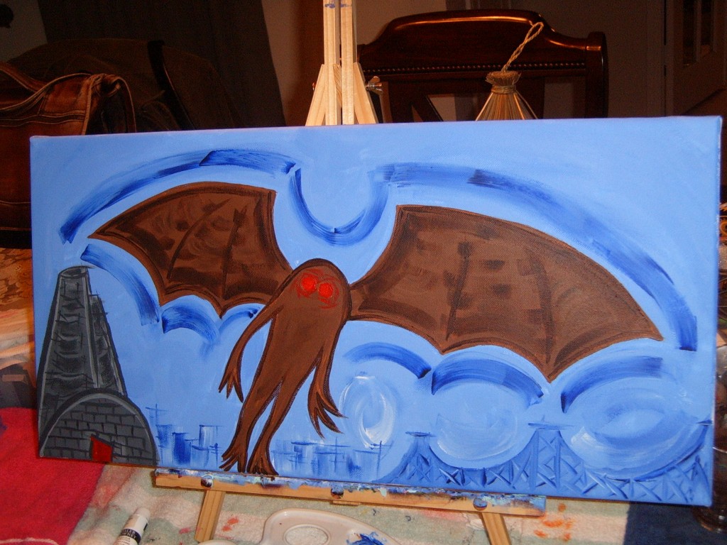 painting-mothman